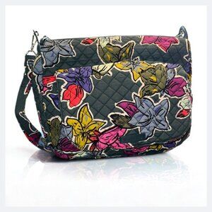 Vera Bradley Falling Flowers Pattern Carson Crossbody Shoulder Bag Designer EUC